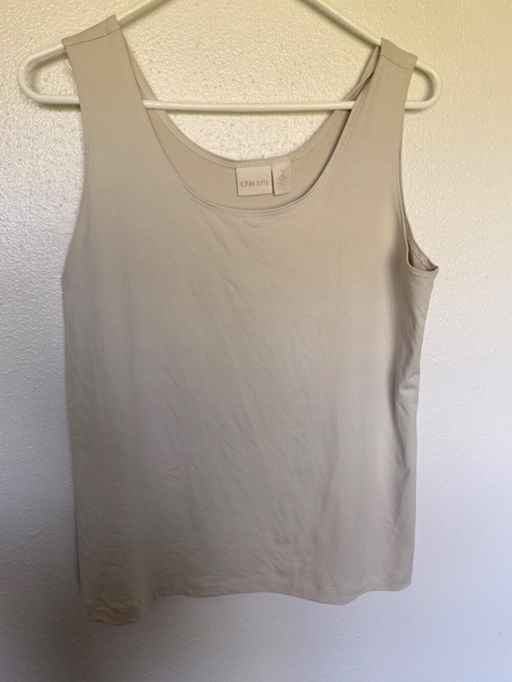 Chico's Tank Top Beige Basic Office Classic Womans 2/L